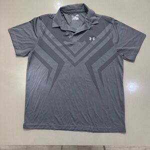 Under Armour XL Gray and Silver Golf Polo Shirt Loose Heatgear